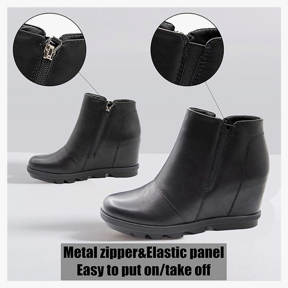 Athlefit Wedge Booties for Women with Heel Hidden Wedge
Boots Ankle - Picture 3 of 10